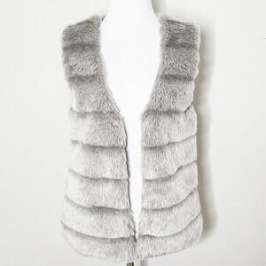 Joie Andrina Gray Faux Fur Vest S